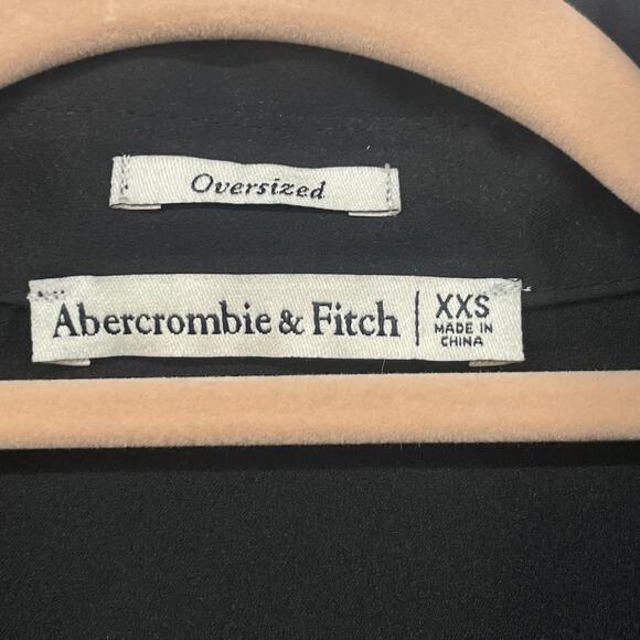 Abercrombie and Fitch Shirt Womens XXS Black Oversized Button Down Long Sleeve - Picture 3 of 10